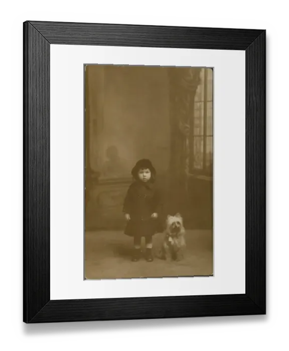 Framed Print : Child with Pet Dog Framed Print : Child with Pet Dog