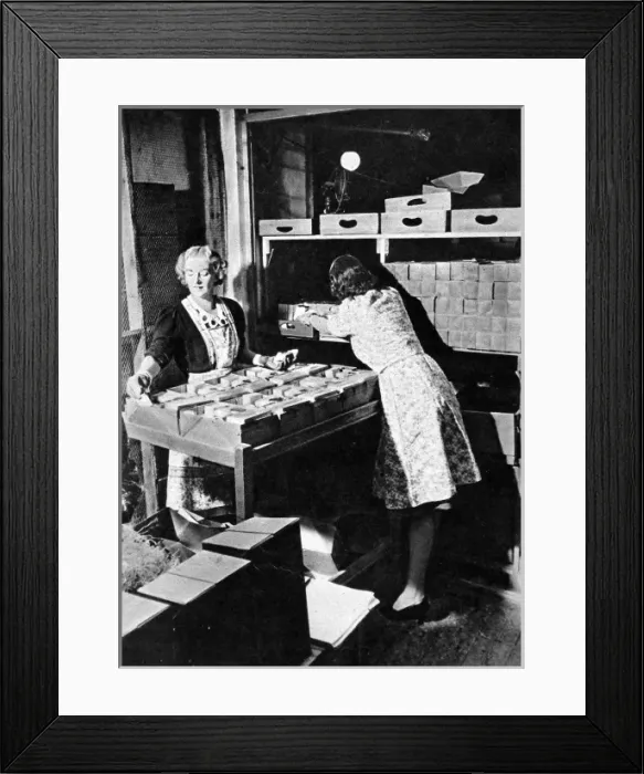 Framed Print : Preparing Red Cross food parcels Framed Print : Preparing Red Cross food parcels