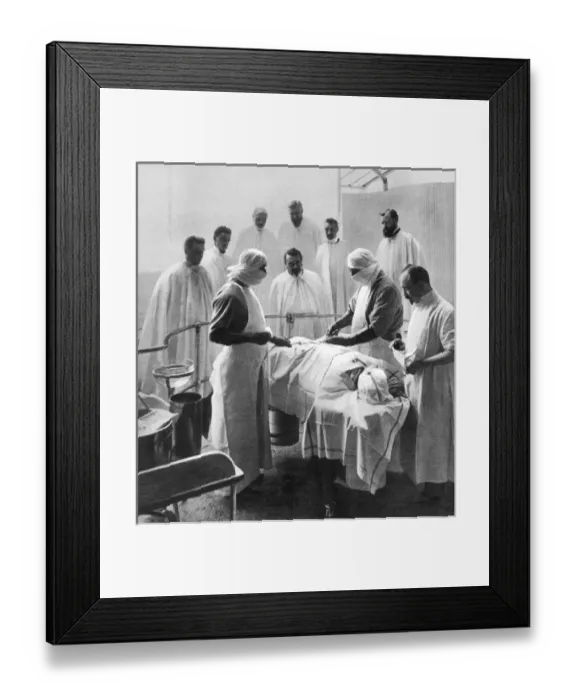 Framed Print : Taking precautions against infection