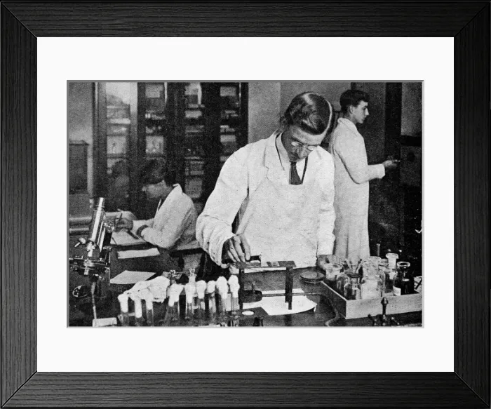 Framed Print : Dairy research work in a Reading laboratory Framed Print : Dairy research work in a Reading laboratory