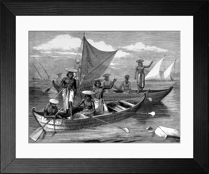 Framed Print : Boatmen on the Malabar Coast, India, 1877 Framed Print : Boatmen on the Malabar Coast, India, 1877