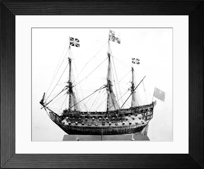 Framed Print : Scale Model of an 80-gun Stuart Warship Framed Print : Scale Model of an 80-gun Stuart Warship