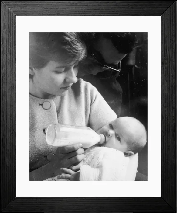 Framed Print : Baby having Bottle C1960 Framed Print : Baby having Bottle C1960