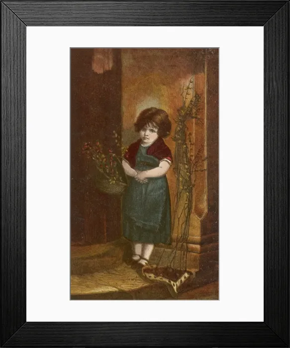 Framed Print : Little Flower Girl 1880 Framed Print : Little Flower Girl 1880