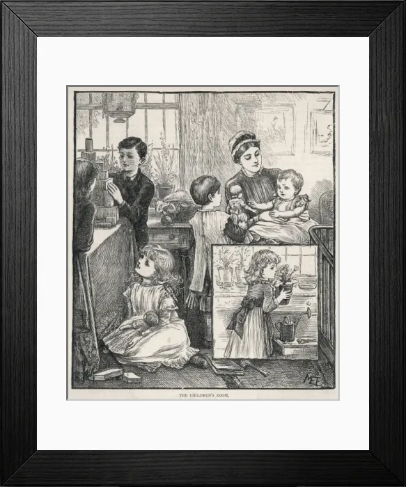 Framed Print : Children in Nursery 19C Framed Print : Children in Nursery 19C