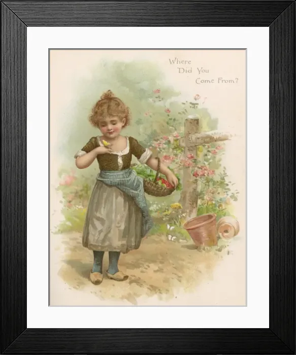 Framed Print : Girl with Butterfly 1896 Framed Print : Girl with Butterfly 1896