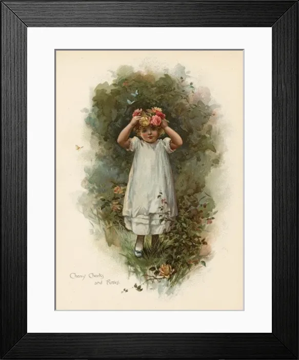 Framed Print : Girl with Roses in Hair Framed Print : Girl with Roses in Hair