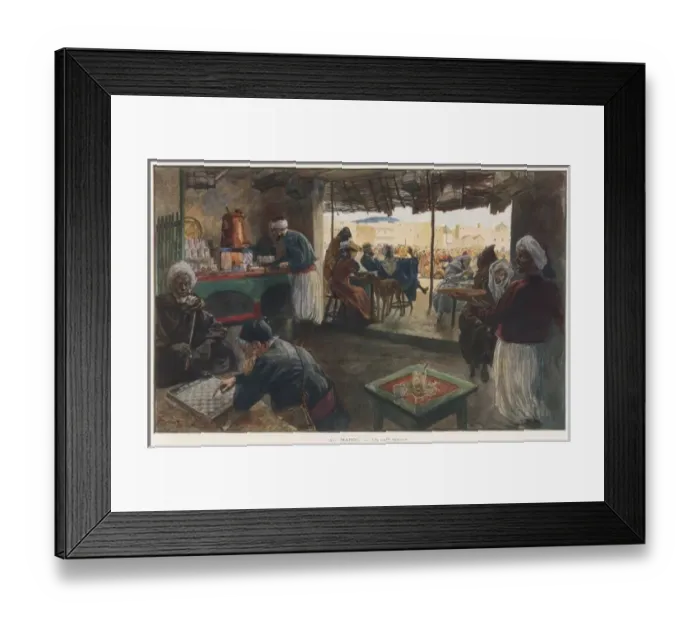 Framed Print : Moroccan Cafe Scene 1903 Framed Print : Moroccan Cafe Scene 1903