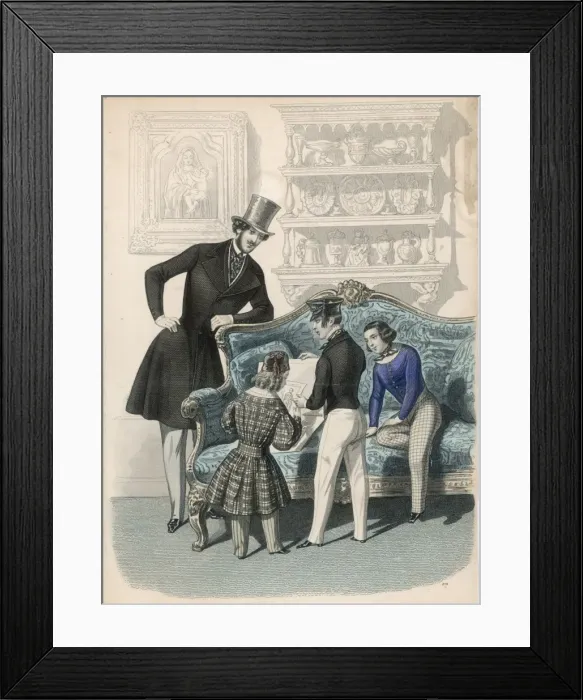 Framed Print : Man & Boys Fashions 1844 Framed Print : Man & Boys Fashions 1844