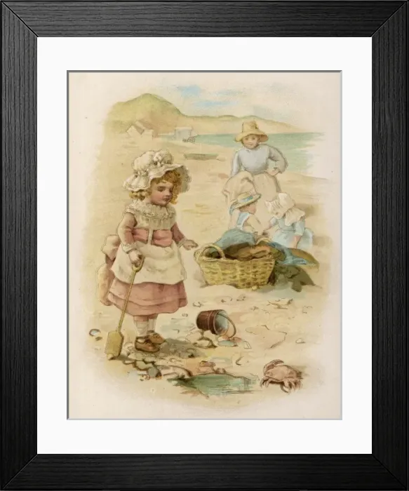 Framed Print : Girl Meets Crab Framed Print : Girl Meets Crab