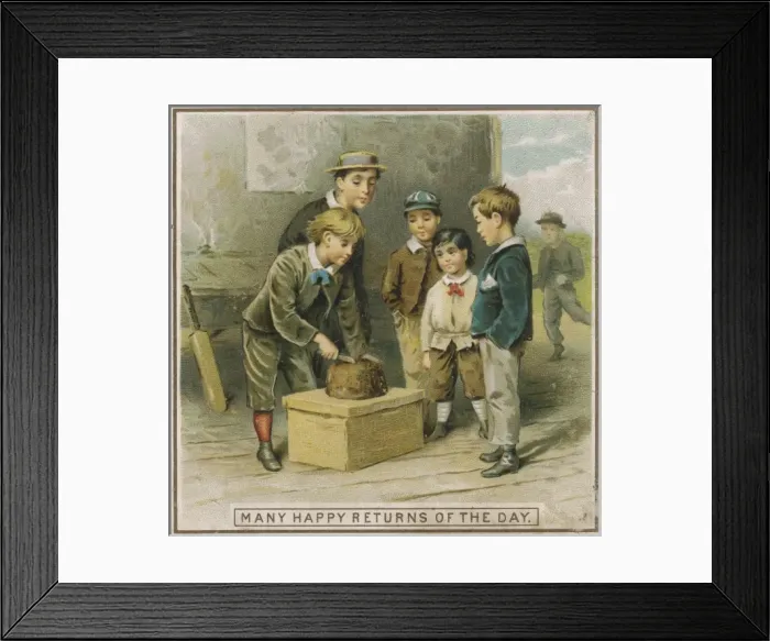 Framed Print : Boys and Cake 19C Framed Print : Boys and Cake 19C
