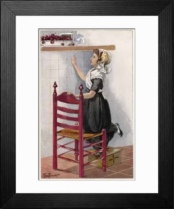 Framed Print : Girl and Cherries 1902 Framed Print : Girl and Cherries 1902