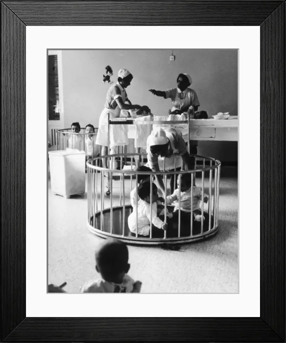 Framed Print : Children in Creche 1960 Framed Print : Children in Creche 1960