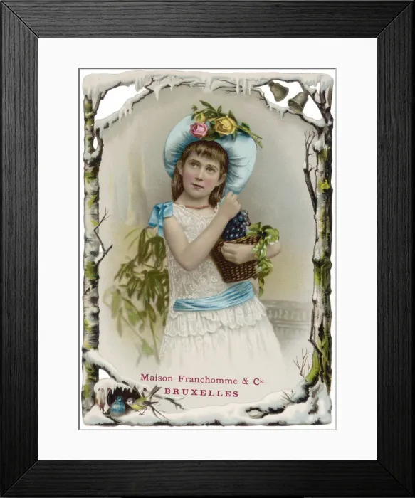 Framed Print : Girl with Grapes C1880 Framed Print : Girl with Grapes C1880