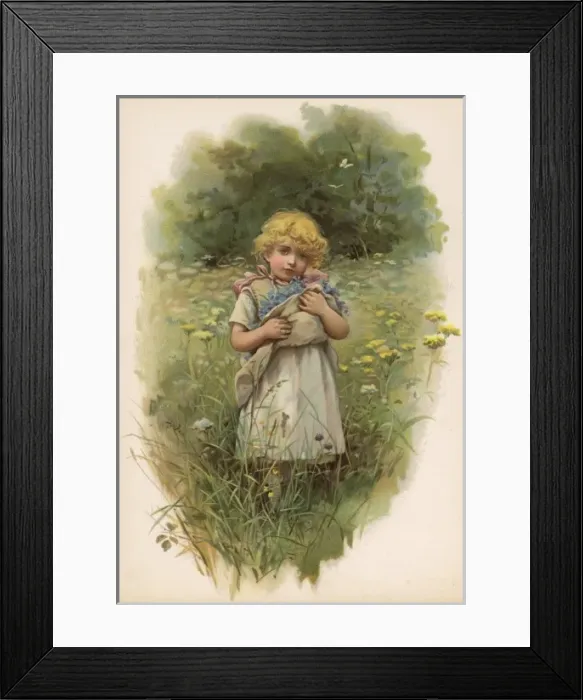 Framed Print : Girl in Meadow 1887 Framed Print : Girl in Meadow 1887