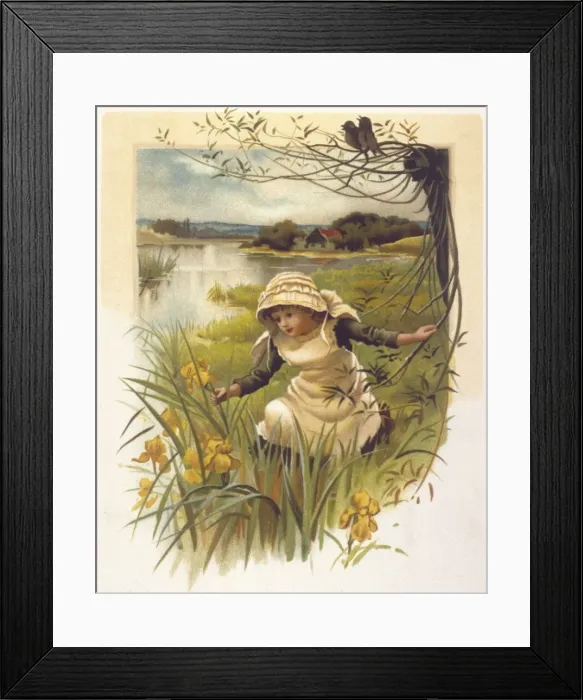 Framed Print : Girl Among Flowers 1889 Framed Print : Girl Among Flowers 1889