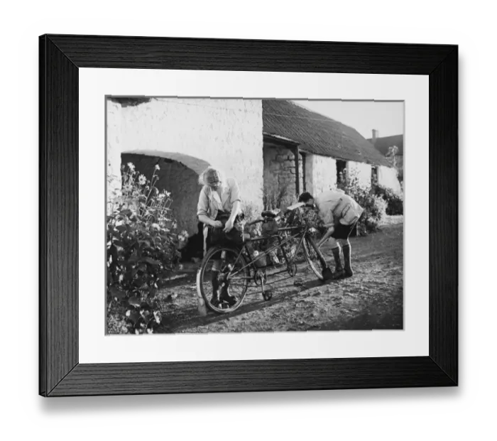 Framed Print : Preparing the Tandem Framed Print : Preparing the Tandem