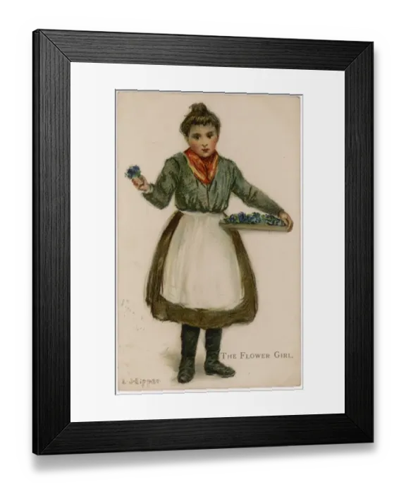 Framed Print : Flower Girl P. C C. 1905 Framed Print : Flower Girl P. C C. 1905