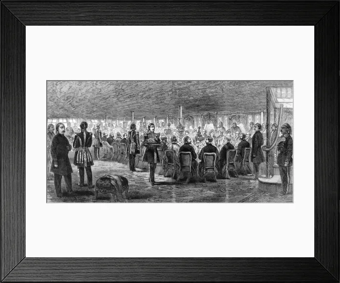 Framed Print : Banquet on board the Faid Gihaad, 1862 Framed Print : Banquet on board the Faid Gihaad, 1862
