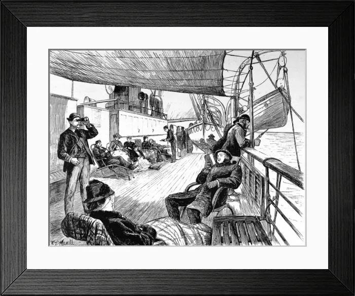 Framed Print : A Summers Day on a Trans-Atlantic Liner, 1884 Framed Print : A Summers Day on a Trans-Atlantic Liner, 1884