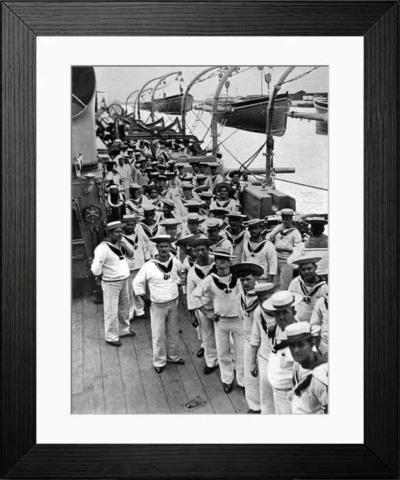 Framed Print : Church Parade on board a Battleship, Gibraltar, 1906 Framed Print : Church Parade on board a Battleship, Gibraltar, 1906