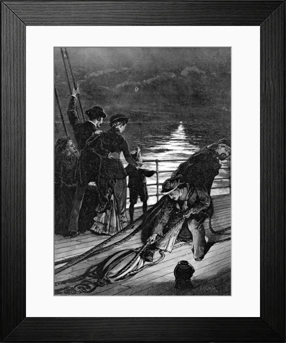 Framed Print : On board a Passenger Liner leaving Britain, 1886 Framed Print : On board a Passenger Liner leaving Britain, 1886