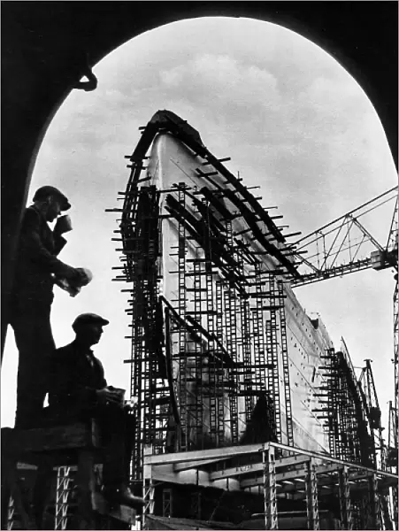 R. M. S. Queen Mary under construction, 1934