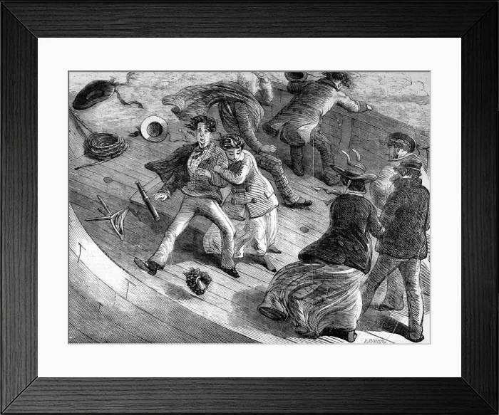 Framed Print : The Pleasures of Yachting; a yacht on a windy day, 1856 Framed Print : The Pleasures of Yachting; a yacht on a windy day, 1856