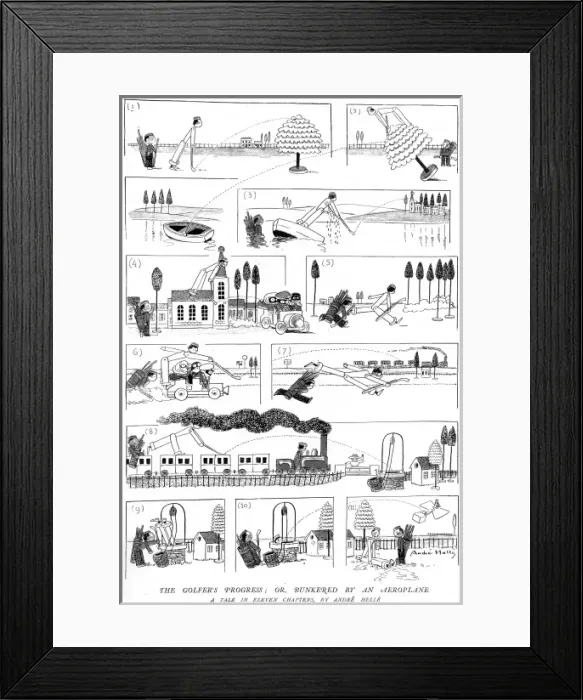 Framed Print : The Golfers Progress; or, Bunkered by an Aeroplane Framed Print : The Golfers Progress; or, Bunkered by an Aeroplane