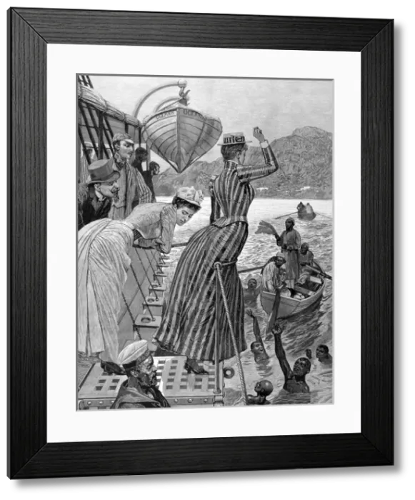 Framed Print : On board a passenger ship, Aden, 1891 Framed Print : On board a passenger ship, Aden, 1891
