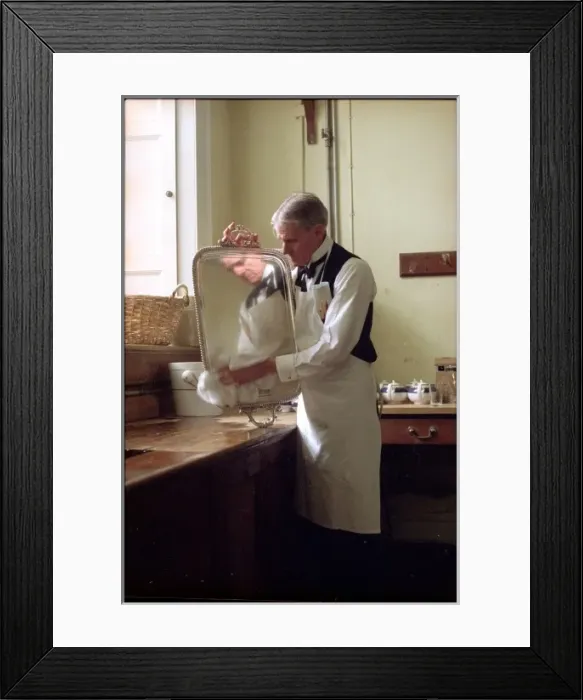 Framed Print : Polishing a Silver Tray Framed Print : Polishing a Silver Tray