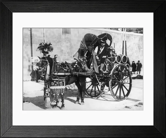 Framed Print : Italian Pony & Wine Cart Framed Print : Italian Pony & Wine Cart