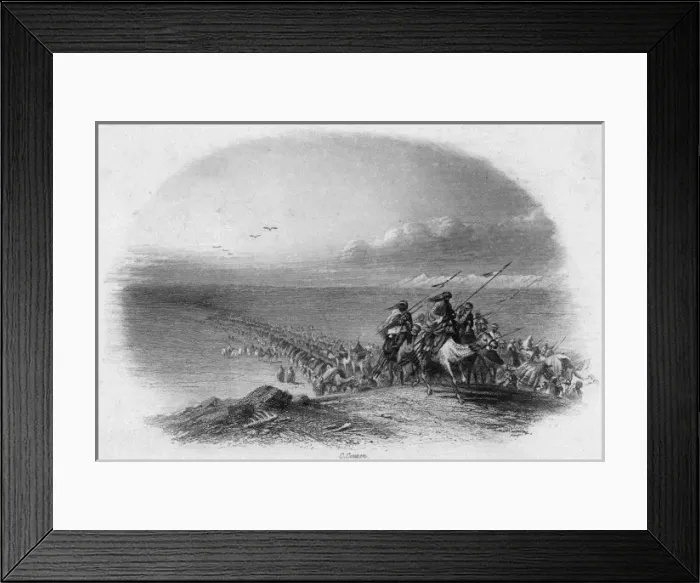 Framed Print : Pilgrims in Desert Framed Print : Pilgrims in Desert