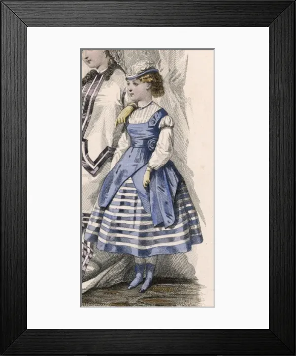 Framed Print : Girl in Blue / White Dress Framed Print : Girl in Blue / White Dress