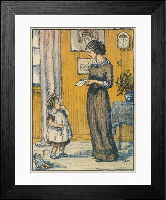 Framed Print : Mother / Child / Letter 1912 Framed Print : Mother / Child / Letter 1912