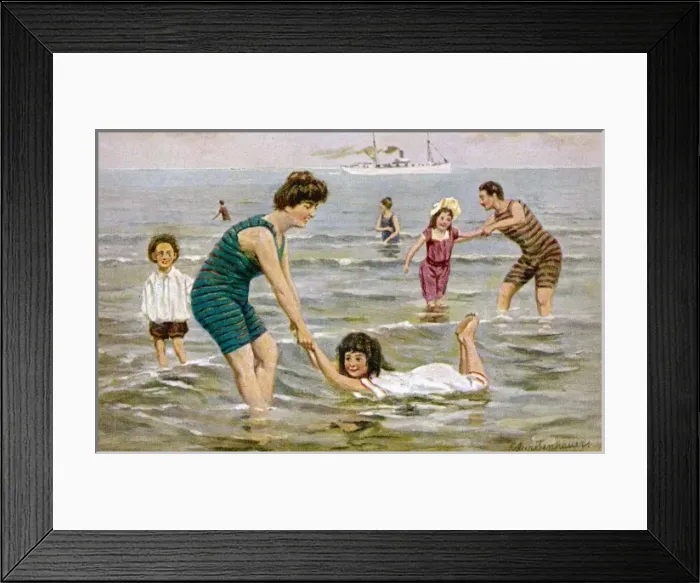 Framed Print : Dutch Family on Beach Framed Print : Dutch Family on Beach