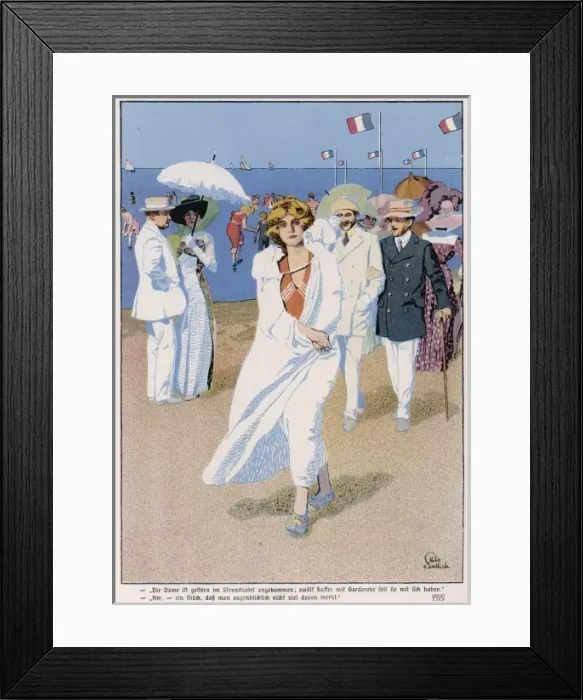 Framed Print : Stroll on Riviera / Blatte Framed Print : Stroll on Riviera / Blatte