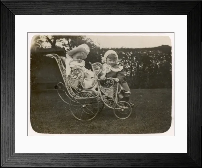 Framed Print : Tandem Pram C1900 Framed Print : Tandem Pram C1900