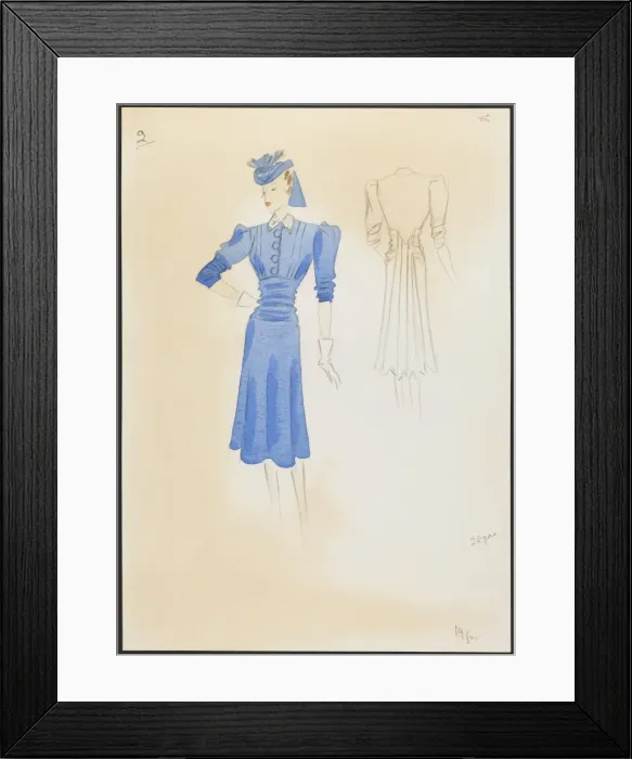 Framed Print : Stiebel / Crepe Day Dress Framed Print : Stiebel / Crepe Day Dress