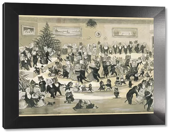A Cats Christmas Dance by Louis Wain