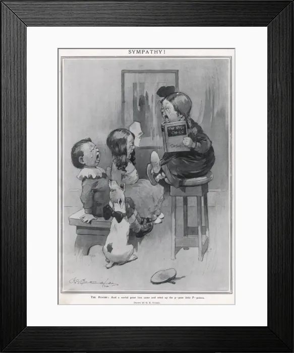 Framed Print : Sympathy. A rather distressing but humorous scene Framed Print : Sympathy. A rather distressing but humorous scene