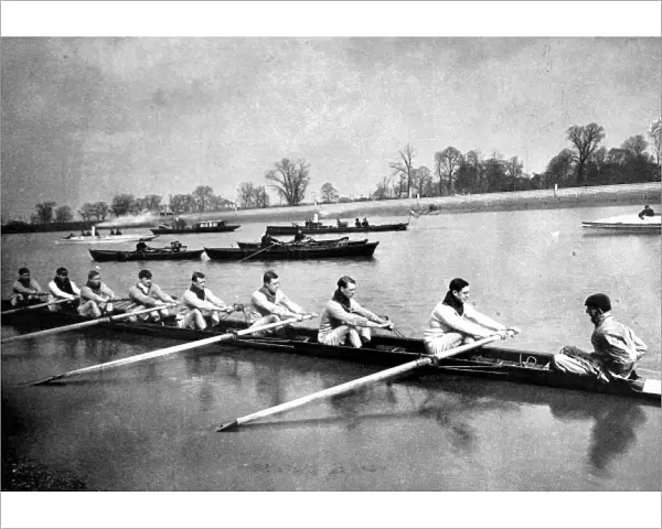 The Inter-varsity boat-race: The Crews at Practice