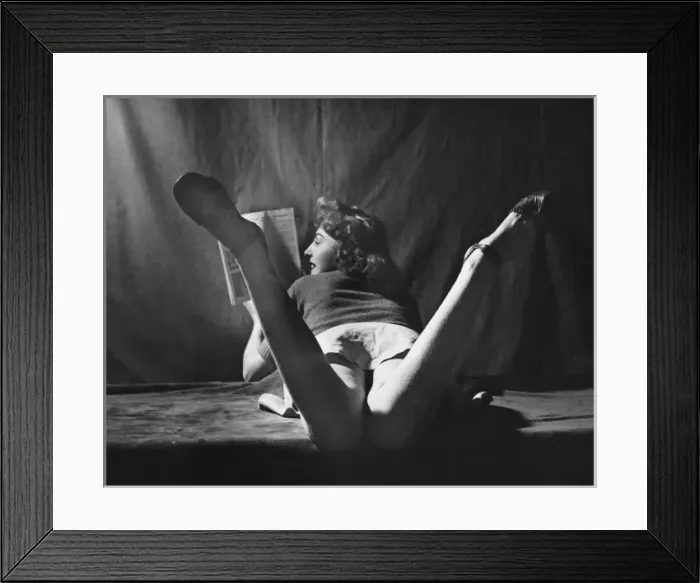 Framed Print : Reading with Legs Up Framed Print : Reading with Legs Up