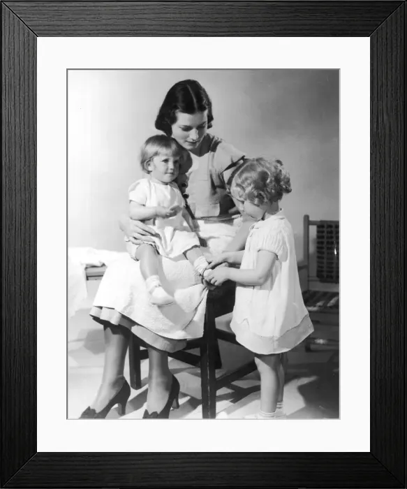Framed Print : Mother & Children 1940S Framed Print : Mother & Children 1940S