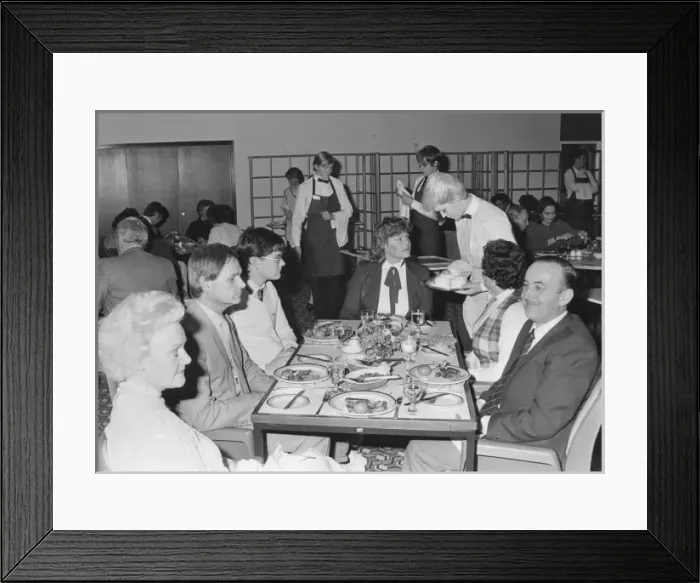 Framed Print : Restaurant Scene 1980S Framed Print : Restaurant Scene 1980S