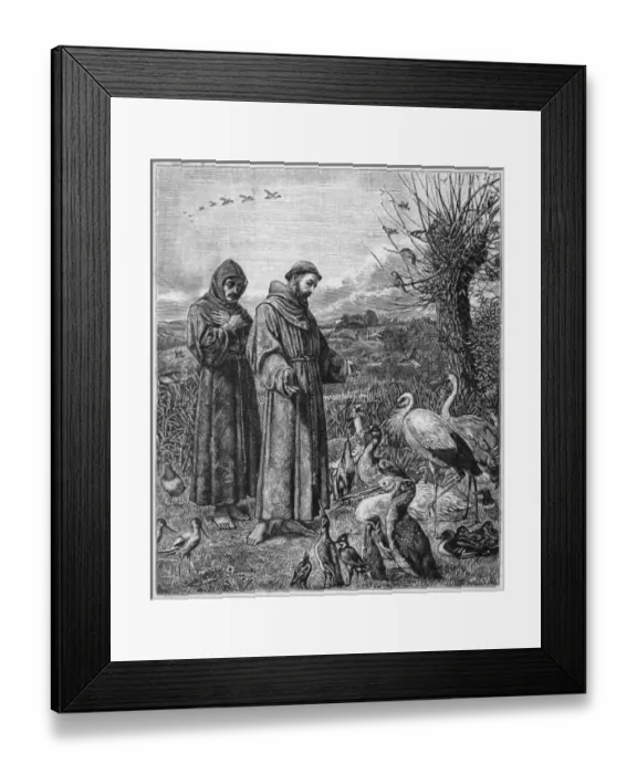 Framed Print : Francis of Assisi & Bird Framed Print : Francis of Assisi & Bird
