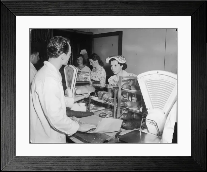 Framed Print : Housewife Shopping 1950S Framed Print : Housewife Shopping 1950S