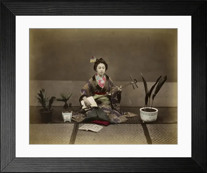 Framed Print : Japanese music lady Framed Print : Japanese music lady