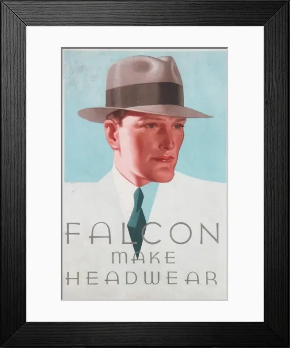 Framed Print : Falcon headwear ad Framed Print : Falcon headwear ad