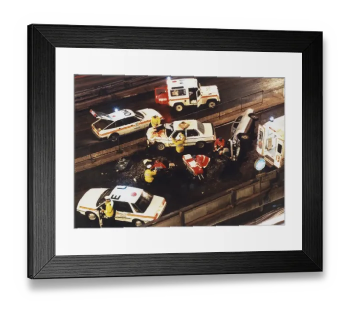 Framed Print : Road Accident Simulation Framed Print : Road Accident Simulation